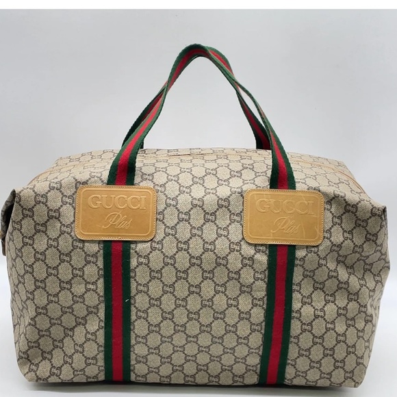 Authentic Gucci PLUS Large Tote Bag PVC Sherry Line GUCCI PLUS GUC - Picture 2 of 16